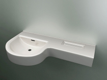 Factory direct sales of non-ceramic SMC one-piece overall P-type basin basin up and down the basin washbasin washbasin