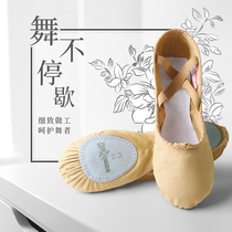 Adult dance shoes womens soft-soled practice shoes national dance shoes mens childrens dance shoes camel canvas body grading shoes