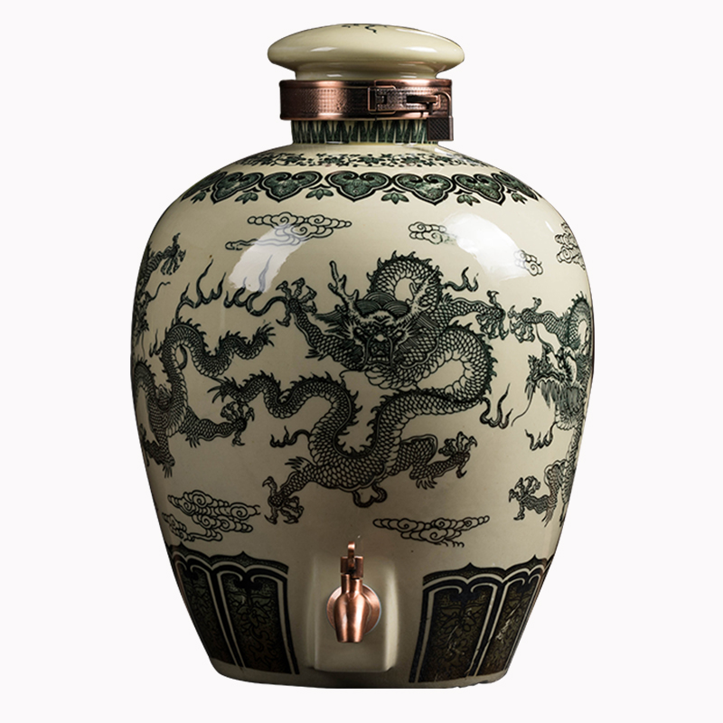 Mercifully wine dedicated wine jars of jingdezhen ceramic 20 jins 50 pounds put antique bottle seal it with the tap