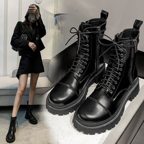 Thick bottom Martin boots female Inn Wind 100 lap 2021 new autumn and winter gush and dinghy locomotive short boots winter