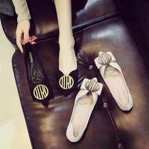 Pointed single shoes womens spring and autumn wild 2020 new autumn shoes black shallow flat soft bottom hollow ladling shoes