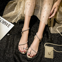 Sandals summer fairy female in tide flat shoes with skirts in the summer 2023 new Roman shoes