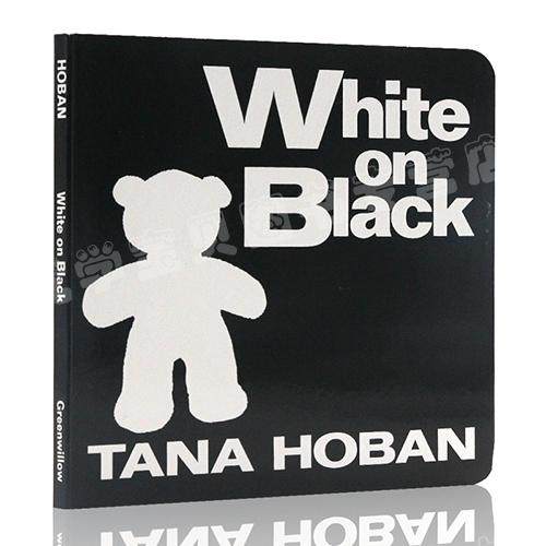英文原版 纸板书 white on black 吴敏兰绘本123第2本 绘本 tana