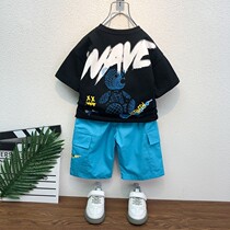 Balabala boys summer suit 2021 new foreign style summer children handsome men Net red fashionable short sleeve