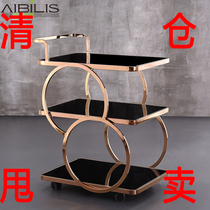Clearance high-end restaurant trolley beauty snack car Three-layer stainless steel dining car tea car wine car service car