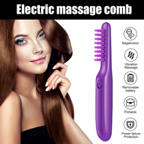 Anti-knotting electric comb gear rotating hair straight hair comb Adult children wet and dry purple rotating comb