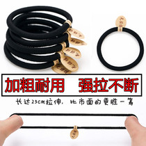 (10-100 pieces)Simple tie hair rubber band hair rope seamless black thick nylon hair ring basic head rope