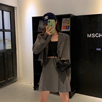 2021 New Early Autumn Autumn small fragrant wind fried street Hepburn style leisure fashion professional two-piece women