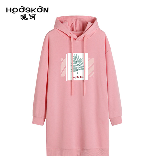 Mid-length sweater women tide ins spring and autumn thin section 2020 new black Korean loose hooded plus velvet thickening Mid-length sweater women tide ins spring and autumn thin section 2020 new black Korean loose hooded plus velvet thickening