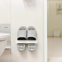 Wall-mounted Shoe Rack Without Mark on Shoes Containing Shelf Wall Stickup Bathroom Slippers Shelf Home Provincial Space