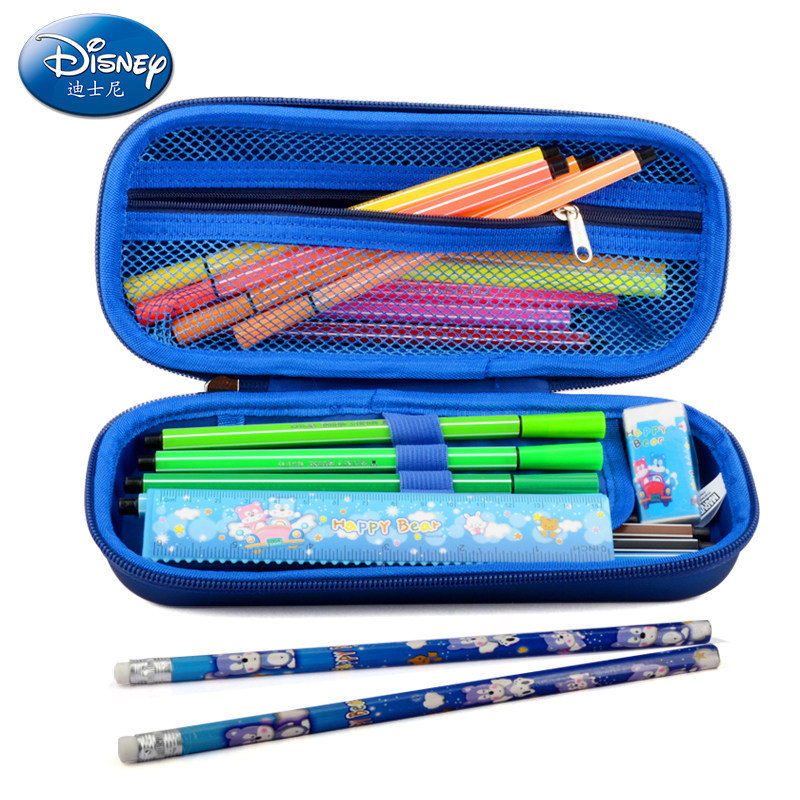 迪士尼小学生文具盒男简约大容量3d多功能铅笔盒美国队长儿童笔袋