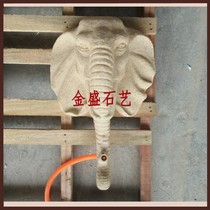 Sandstone relief mural background wall Chinese elephant pendant house interior and exterior house decoration material