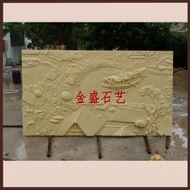 FRP sandstone relief Qingming Shanghe map background wall decoration mural Hotel image building high-end decoration materials