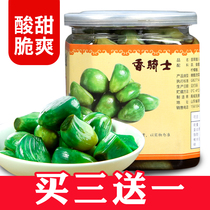 Shandong fresh Laba garlic green garlic 400g bottle vinegar bubble garlic garlic garlic Jade pickled garlic sauce vegetables