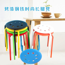Plastic small stool home space-saving clinker chair Creative fresh material high stool economical thick adult round bench
