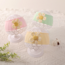 Baby headwear Korean version cute flower halogen door cap thin elastic valve cap hair band guard fontanelle cap combed cotton