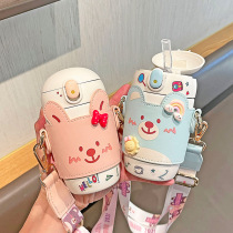 Insulated cup female cute and small portable net red idea high face value with straw cup student children attend school special