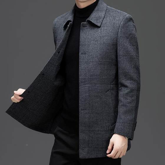 Winter and Autumn Thick Wool 801-WL Big Men's Woolen Wool Houndstooth Single Bretted Plus Medium-Length Trench Coat Men's Outer
Winter and Autumn Thick Wool 801-WL Big Men's Woolen Wool Houndstooth Single Bretted Plus Medium-Length Trench Coat Men's Outer