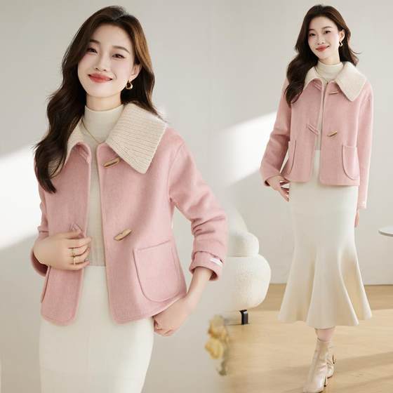 English 3310 double-sided cashmere coat for women in autumn and winter thin knitted splicing Hepburn show small fragrance short wool
English 3310 double-sided cashmere coat for women in autumn and winter thin knitted splicing Hepburn show small fragrance short wool