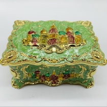 European Russian metal creative double jewelry box furniture fashion makeup jewelry box popular gold castle