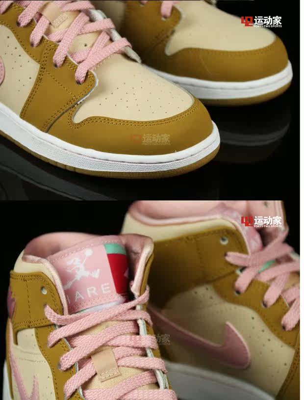 【42运动家】air jordan 1 mid 乔1 aj1罗拉兔 兔八哥 724072-730