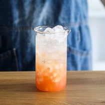 Net Red Café Drink Juice Sharing Cup Milk Tea Bubble Water Cup With Mouth Glass Water Cup Can Microwave