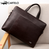Cartiele crocodile men's real leather business briefcase casual large-capacity handbag diagonal computer bag