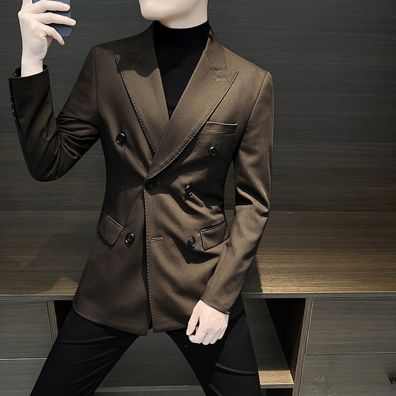 Light luxury double-breasted suit jacket for men's spring and autumn new British style elegant casual suit trendy slim single
Light luxury double-breasted suit jacket for men's spring and autumn new British style elegant casual suit trendy slim single