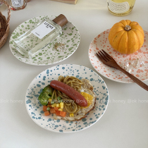 ins retro small crowdsourced ceramic splasher dish jewellery containing Nordic home Decorative Pan Restaurant Cutlery Hem