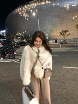 New Tuscan fur all-in-one motorcycle suit 2021 thick and warm imitation lamb wool coat female short student