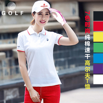 golf ladies T-shirt summer short sleeve lapel T-shirt Slim sports polo shirt slim half sleeve golf ball costume