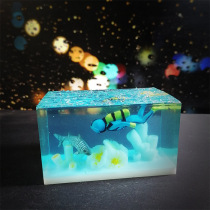 Cultural and creative handicrafts resin Marine cubic whale shark healing diver desktop car ornaments