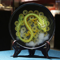 Original pure painting 3D resin painting Dragon ornaments handicraft living room fortune porch decoration TV cabinet Chinese style