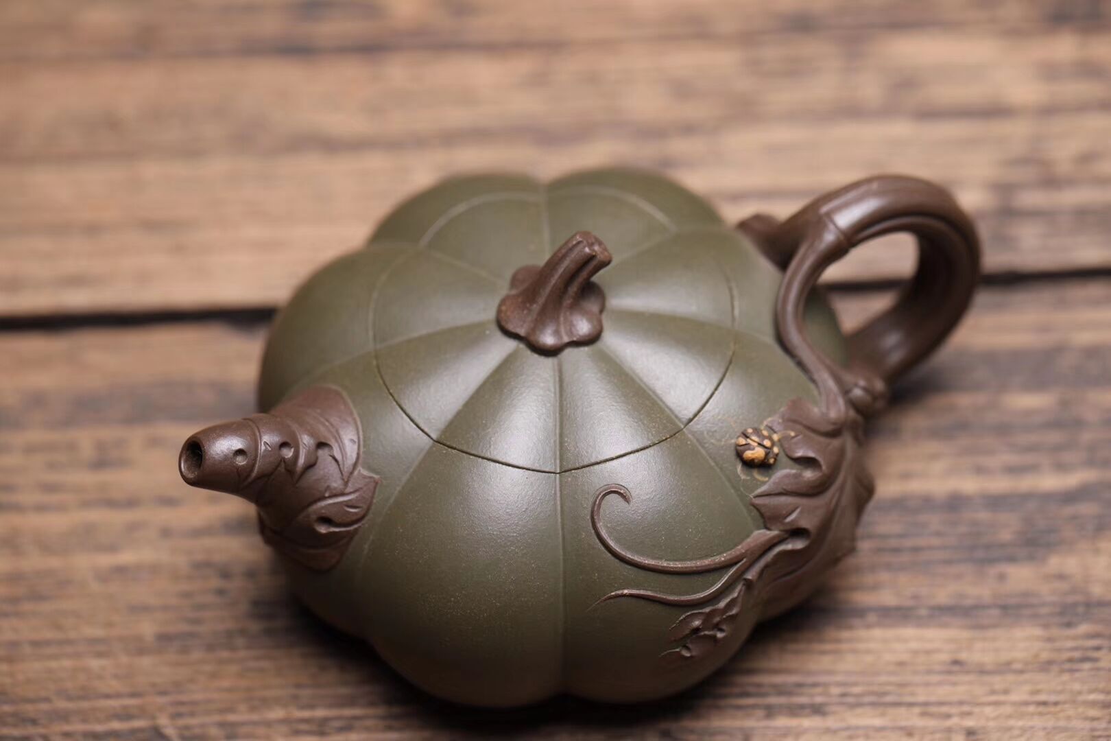 宜兴紫砂茶壶全纯手工茶具名家正品原矿绿泥紫泥王红娟双色南瓜壶