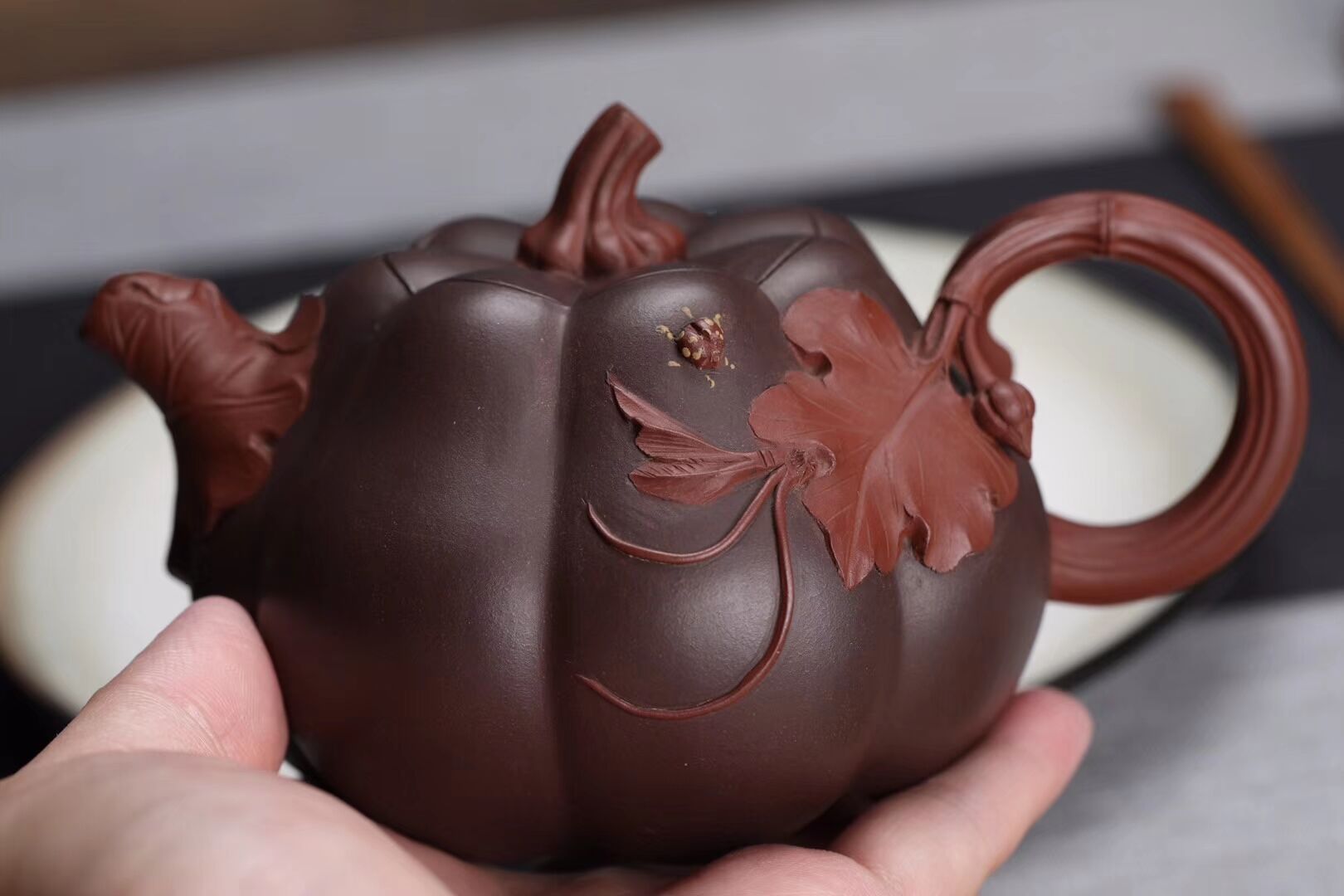 宜兴紫砂茶壶名家泡茶壶国工王红娟纯手工原矿紫泥红泥双色南瓜壶