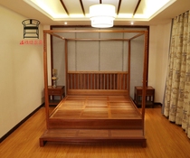 New Chinese solid wood bed 1 5 m modern light extravagant master bedroom with double bed minimalist Zen Serie 1 8 m Art making old wedding bed