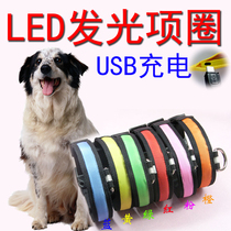 LED Pet Pooch Luminous Neckline USB Charging Neck Ring Luminous Dog Circle Teddy Small & Medium Dog Kitty Dog Neckline