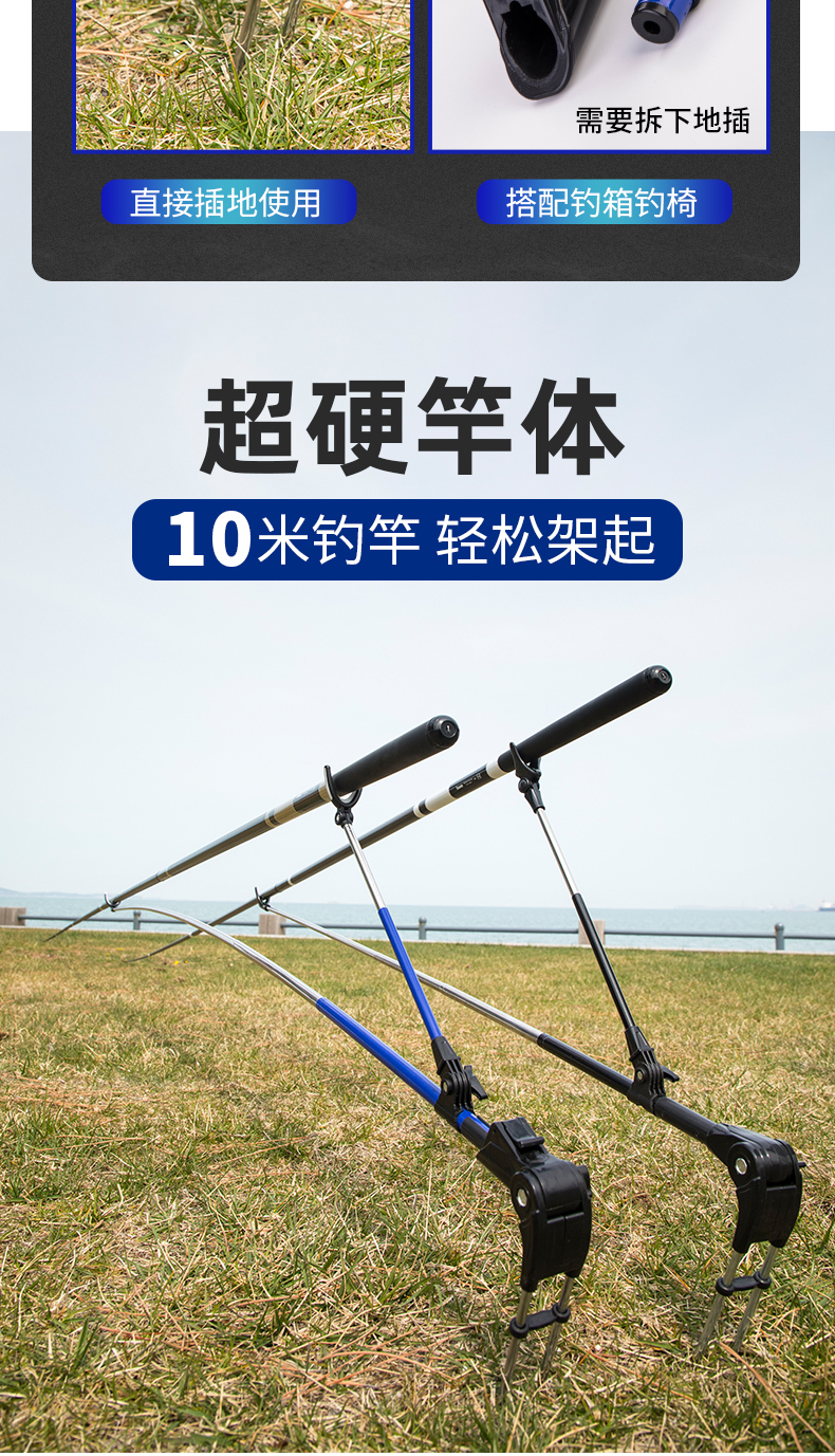 不锈钢炮台支架鱼竿支架钓鱼地插台钓架杆竿架渔具用品鱼杆支撑架
