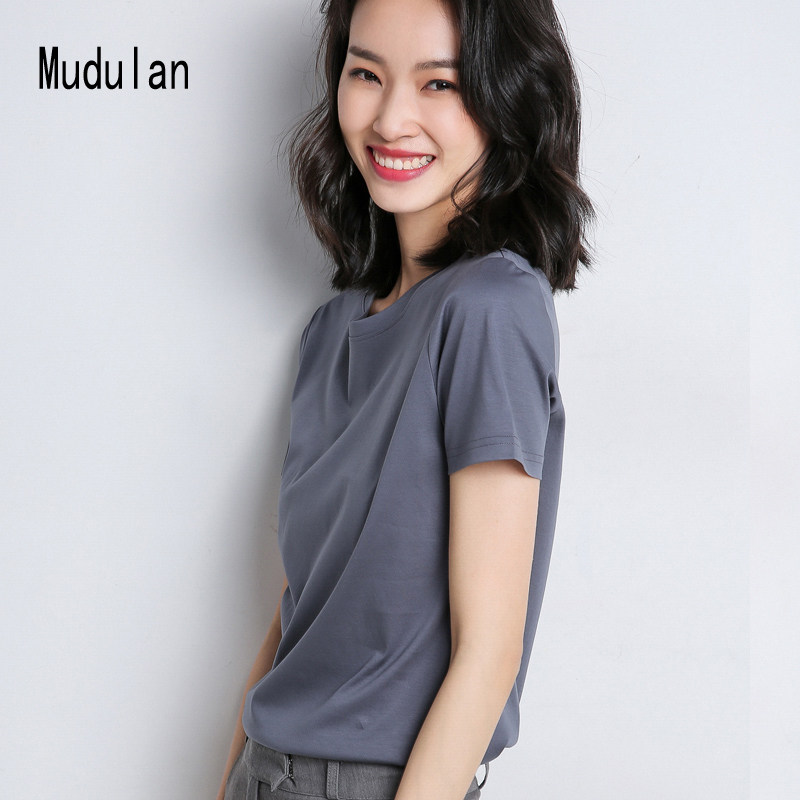 牧都兰 纯棉 女式修身打底圆领T恤*2件 双重优惠折后￥39包邮（拍2件）多色可选