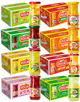 (24 Cans) Joy Home Fresh Yellow Peach Orange Cans 256g * 12 Bottles * 2 Boxes Whole Box Multi-Taste Glass Bottled