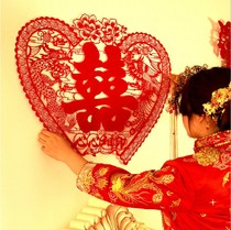 Wedding supplies flannel press bed wedding room decoration wall wedding door large window flower paper-cut sticker