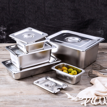 Share basin disc case stainless steel square basin rectangular canteen fast food buffet insulation basin Commercial with cover Seat basin