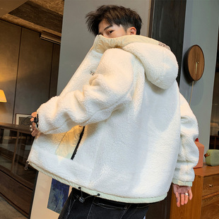 2019年秋冬季新款男士棉衣韩版潮流羊羔毛绒外套冬装加绒加厚棉袄