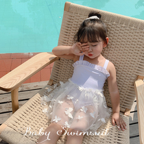 ins children swimsuit girl butterfly Princess swimsuit new baby swimsuit jumpsuit jumpsuit children White swimsuit