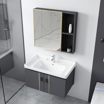 Light lavish rockboard integrated face basin Baths cabinet Composition Nordic washroom modern minimalist wash-wash washstand Toilet Desk Basin Cabinet