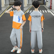 Boy suit Summer 2022 new children Summer clothes Two sets CUHK Tong Tide Clothing Boy Handsome Clothes