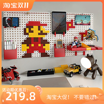 Porcade-free hole plate storage desktop streak handmade blind box display wall game Mario palm stand