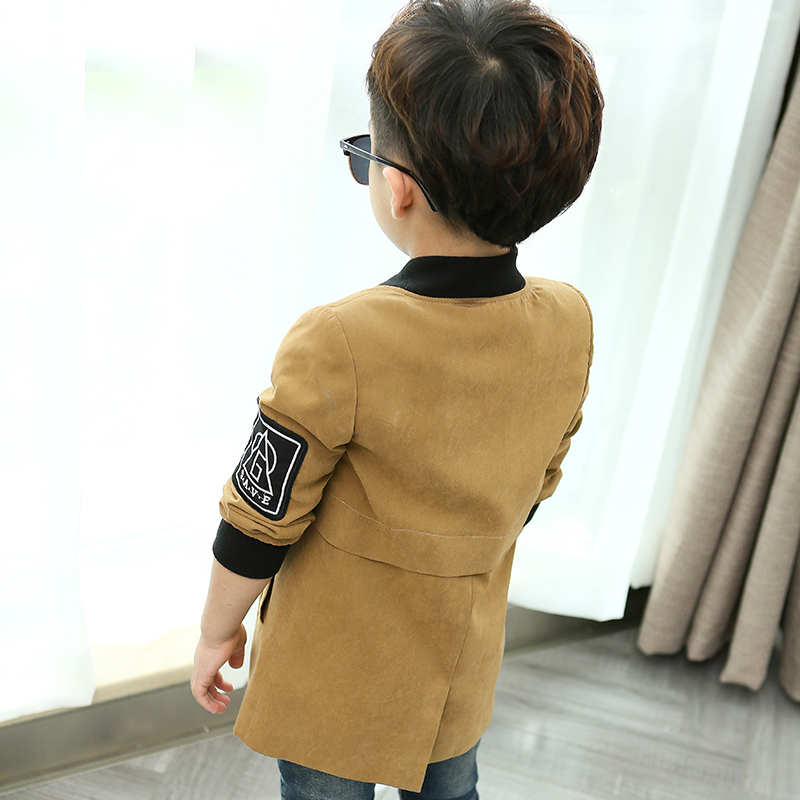 Children's clothes for boys dress coat 2023 new autumn children's Han Edition children's baseball clothing medium long baby