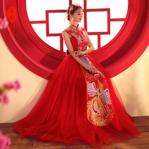 Xiuhe uniform bride 2020 new short sleeve Chinese wedding dress summer wedding shoulder dress toast show kimono
