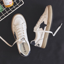 Board shoes female 2021 new autumn Korean version of ulzzang Joker small white shoes soft bottom star flat sports casual shoes X